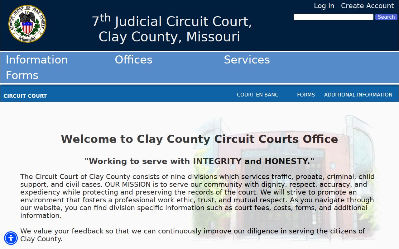 Clay County court docket 7th Judicial Circuit division map and courthouse address
